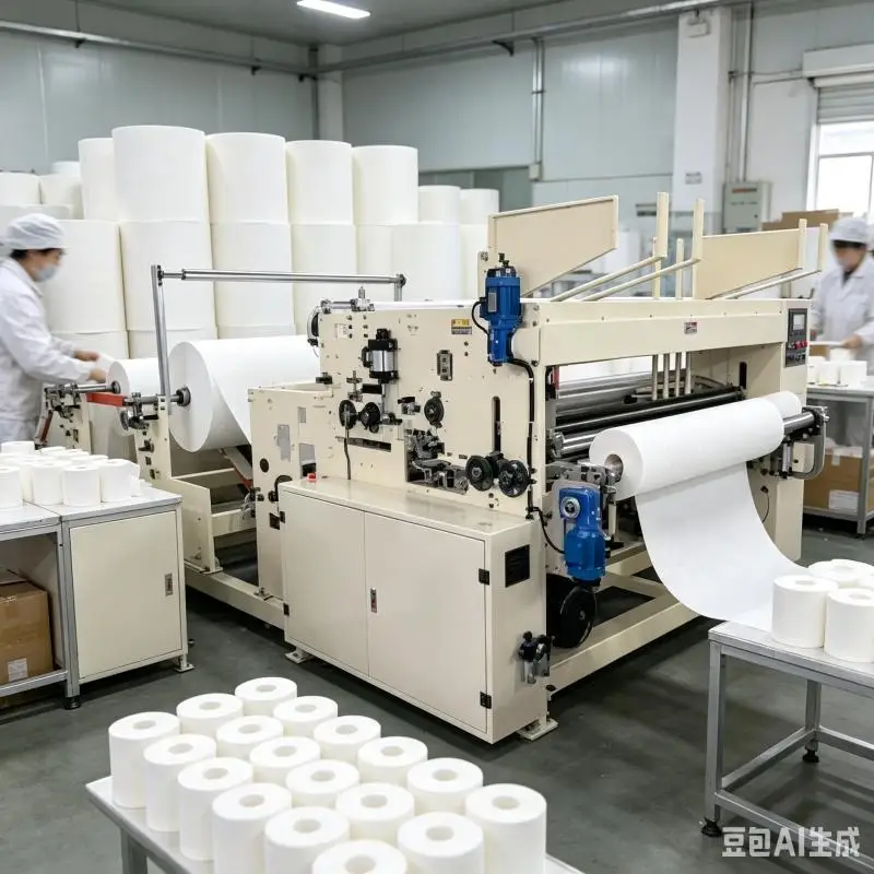 Toilet Paper Converting Machine Customized Industrial Tissue Roll Rewinding Embossing Cutting Production Equipment