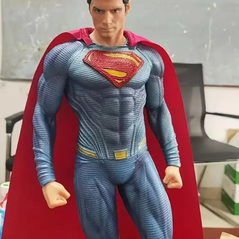 Figura de Super Man de 50cm, figura de acción de Superm Dawn Of Justice, Pvc, 2 cabezas, 2 manos, adorno de estatua, juguetes para niños, regalo