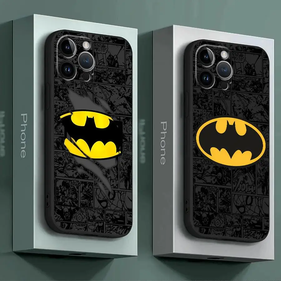 B-Batman Hero Logo Phone Case for Apple iPhone 15 16 Pro XS Max 13 14 Plus XR SE 7 8 12 11 Pro plus Matte