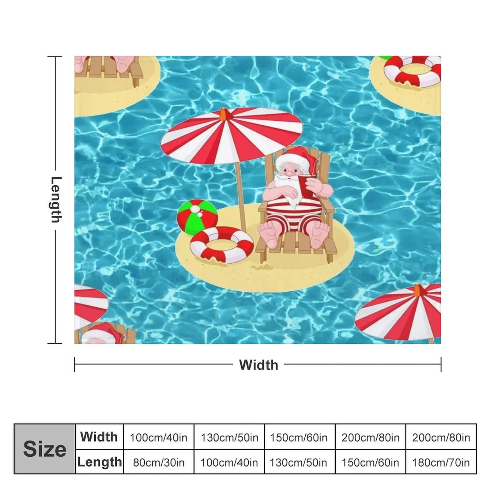 xmas beach santa claus Throw Blanket Blankets For Sofas Blankets For Bed Soft Big blankets and throws