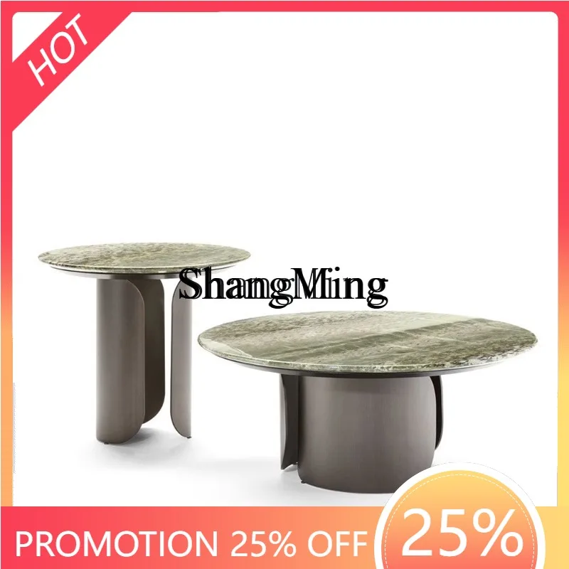 

Комплект кофейных столиков в китайском ретро-стиле для гостиной, виллы, клуба, B&B, дома: металлический, мраморный, нестандартной формы.