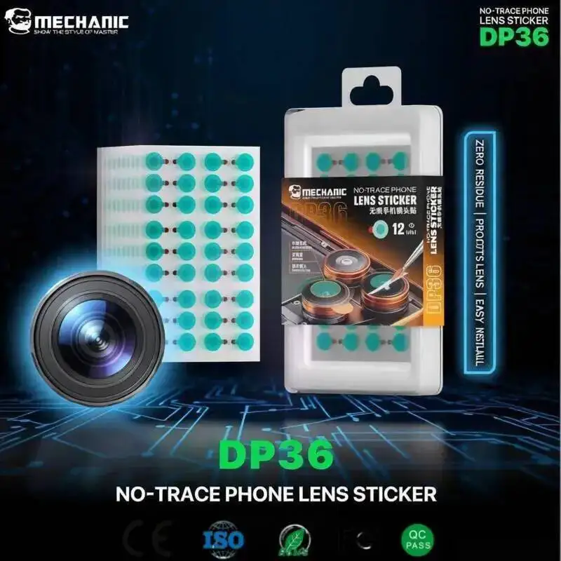 

MECHANIC DP36 No Trace Phone Lens Sticker 360Pcs 12mm Blue Light Protection Dust Proof Scratch Resistant for Smart Phone Camera