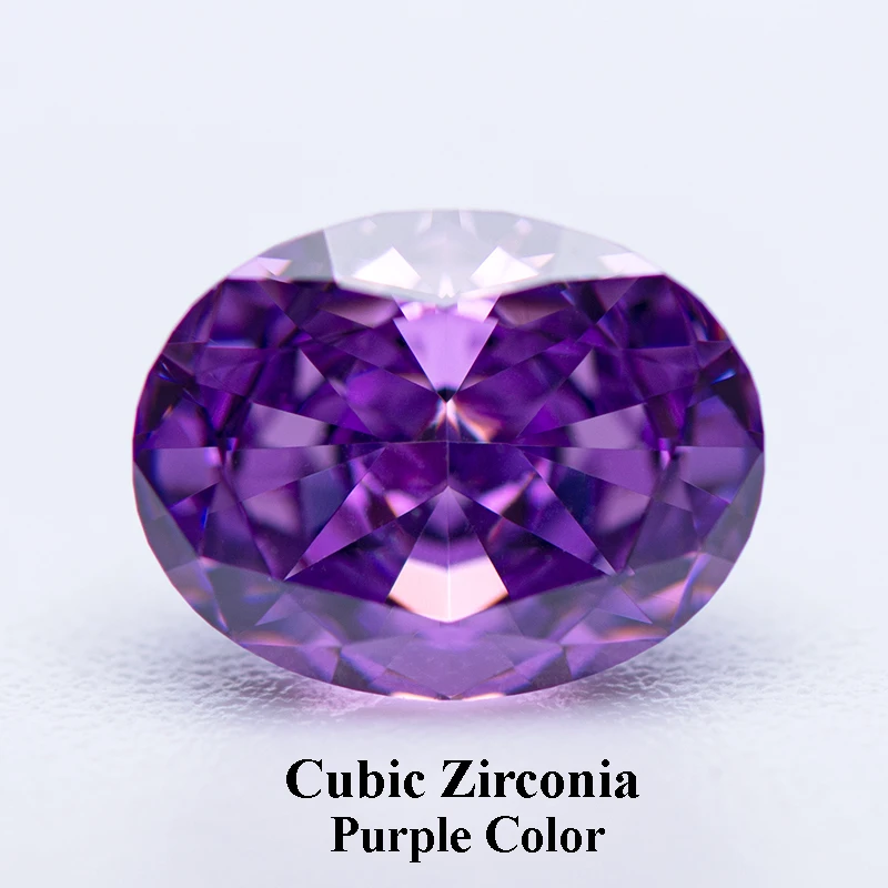 

Cubic Zirconia Crushed Ice Cut Purple Color Oval Shape Charms Beads for Diy Jewelry Making Pendant Ring Materials No Certificate