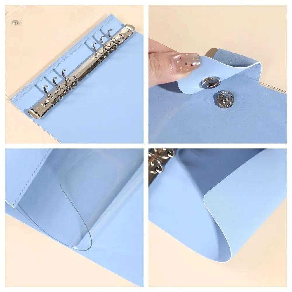 Capa para caderno a5/b5, pasta de folhas soltas, semi transparente, reutilizável, grande capacidade, diário, bloco de notas, presente de papelaria