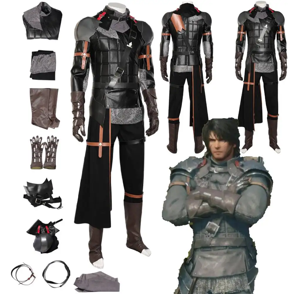 

Final Fantasy XVI Clive Rosfield Cosplay Costume Fantasia Disguise For Adult Men Boy FF16 Black Outfit Halloween Carnival Suit