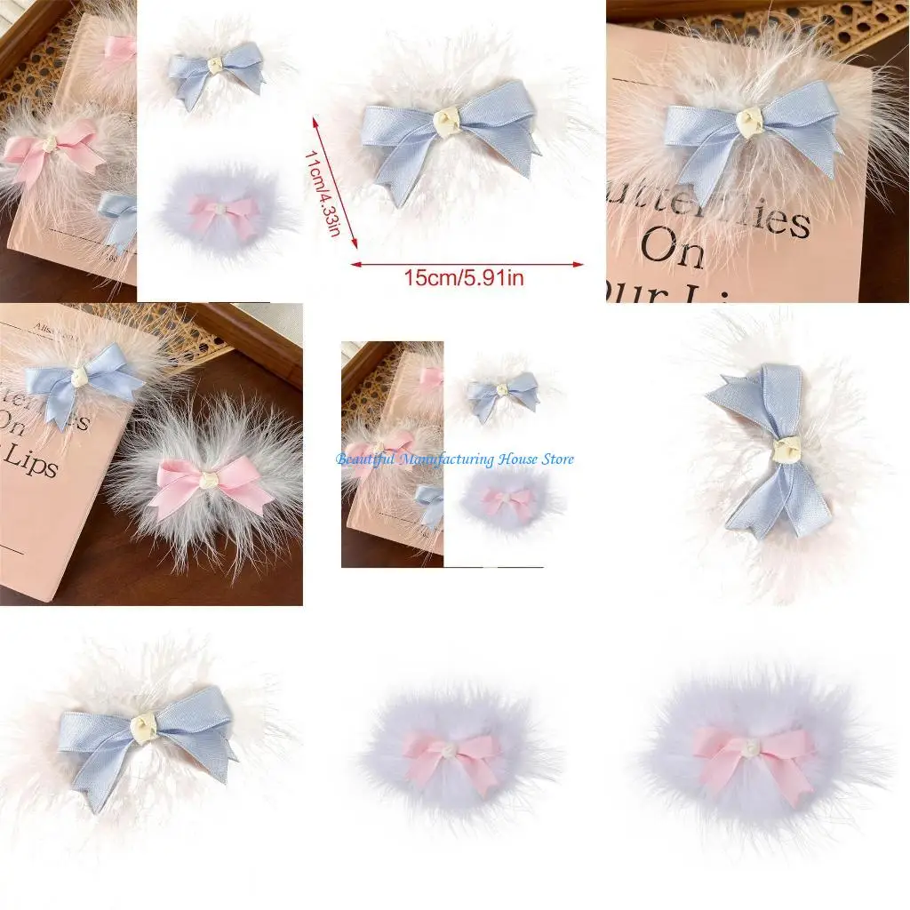

E56A Large Bow Hairpin Sweet Fairy Pins Summer Headwear for Bunches
