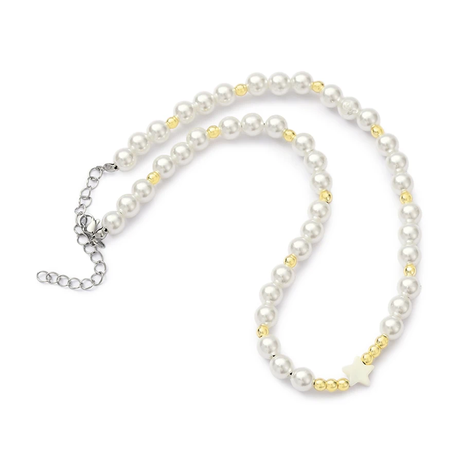 Noter Elegante modische Halskette für Damen, verstellbar, mit Perlen verziert, Halsaccessoire, Urlaub, vielseitiger Schmuck – Detail 7