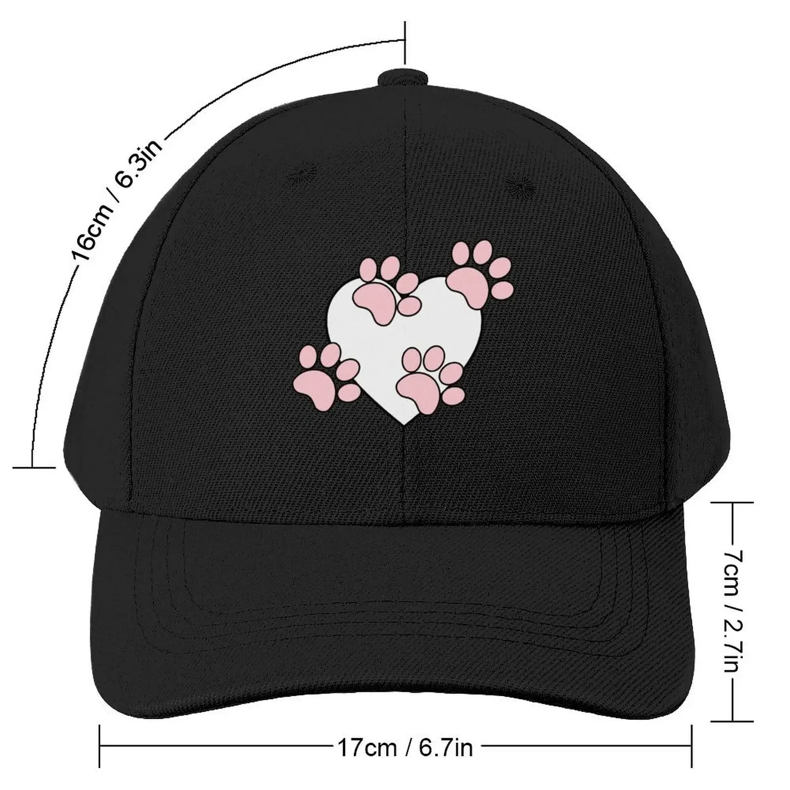 You left paw prints on my heart 3 pink Baseball Cap Beach Bag Streetwear party Hat Sunscreen Men Hats Women's