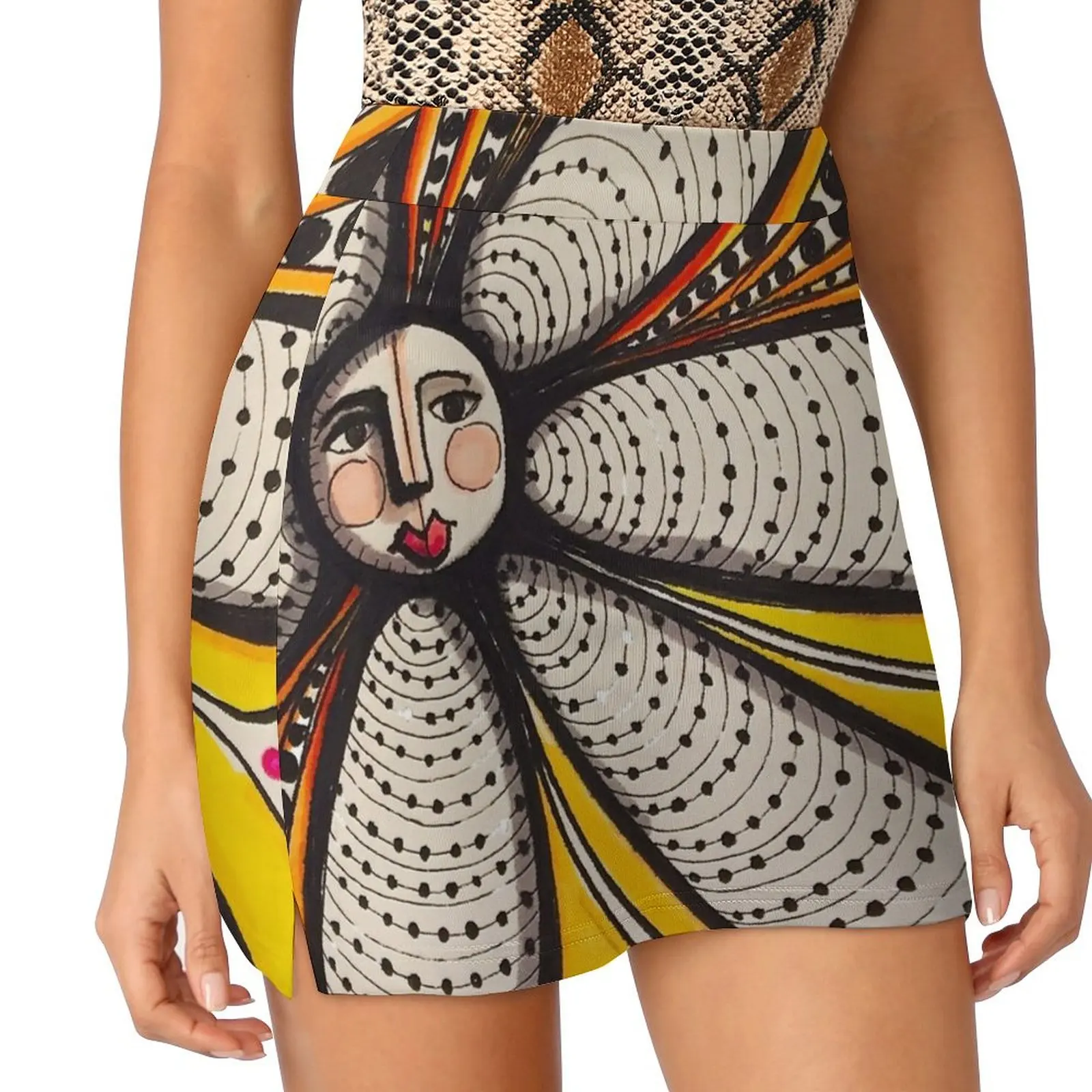 Flower and Hands Mandala Mini Skirt Miniskirt woman clothes Kawaii mini skirt