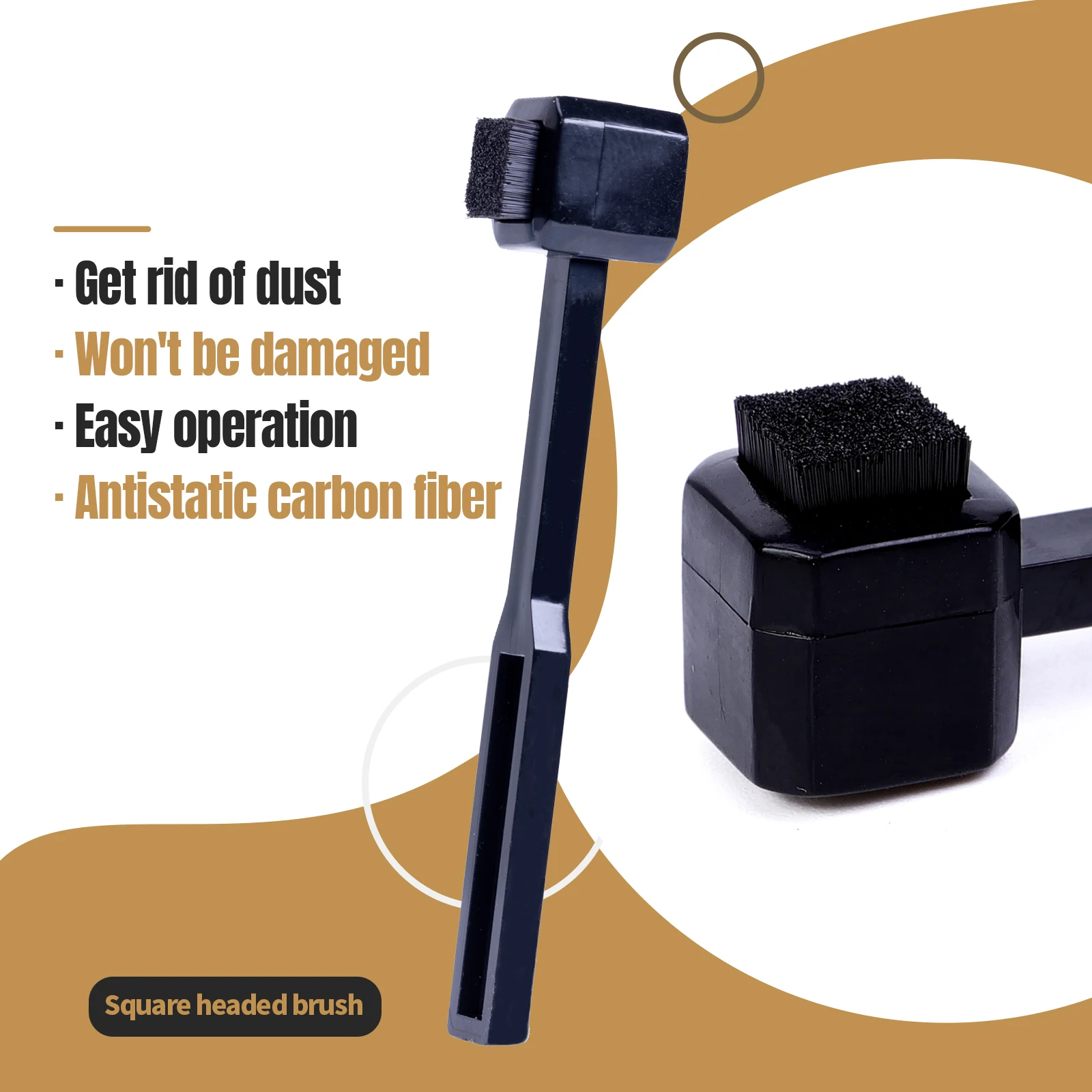 뜨거운 유용한 정전기 방지 탄소 섬유 브러시 + 10ml 바늘 솔루션 클리너 레코드 청소 키트 용 턴테이블 스타일러스 청소 유체