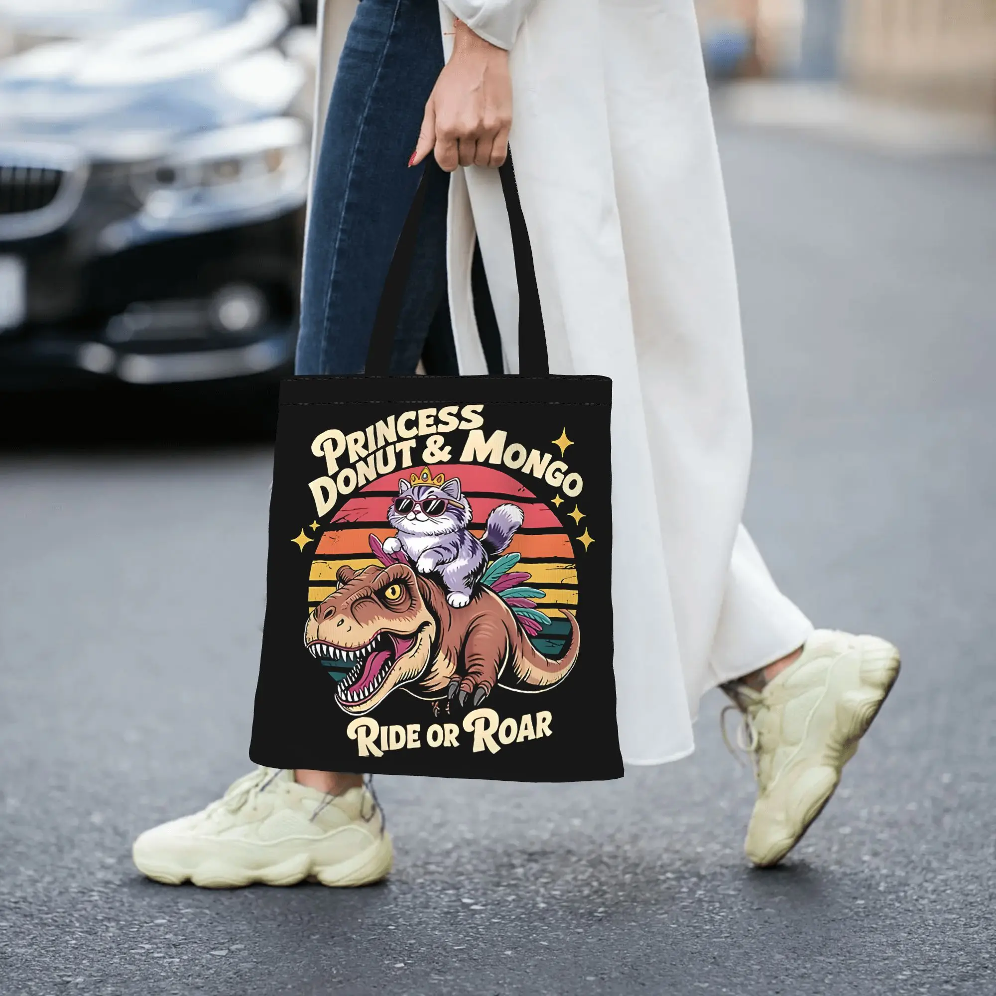 Donut And Mongo Dungeon Crawler Carl canvas tote bag,  casual style for daily shopping