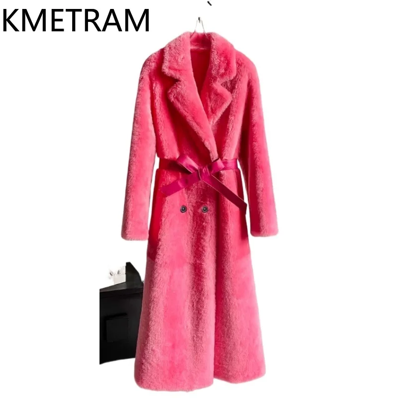 

TAJIYANE Natural Wool Sheepskin Coat High Quality Long Real Fur Coats with Belt Woman Clothing 2025 Winter New Outerwears шуба
