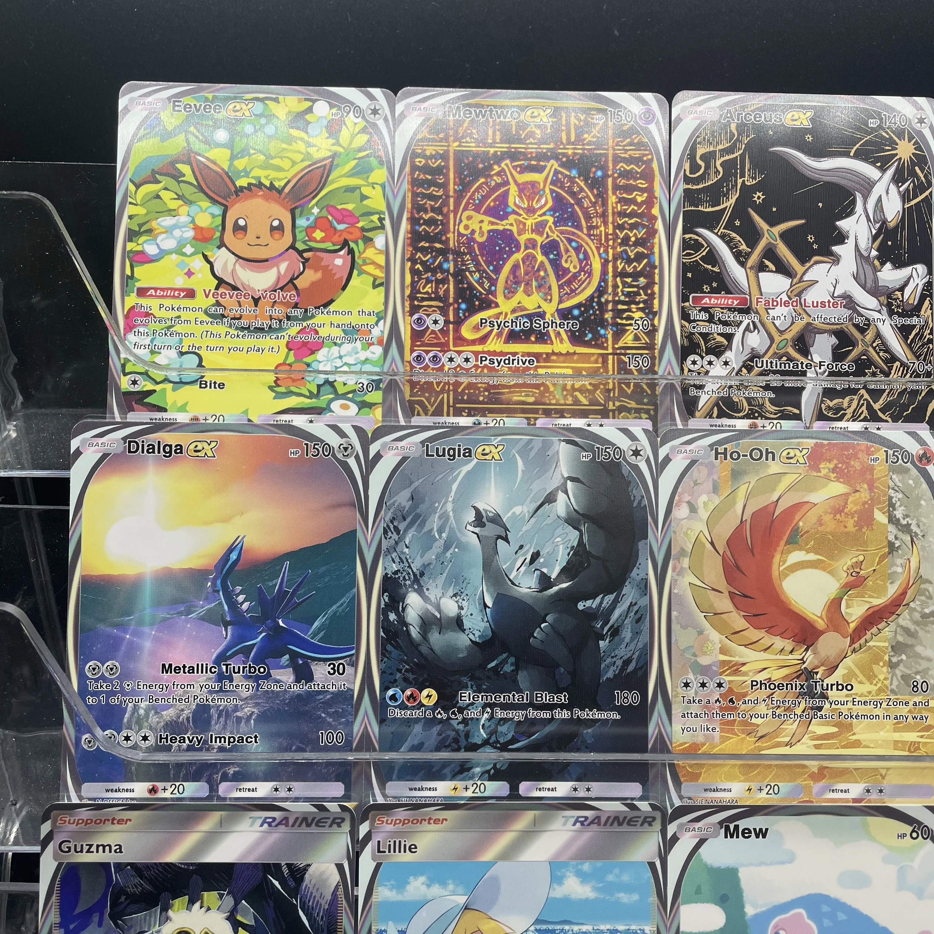 20 قطعة/المجموعة أنيمي PTCG TCG الجيب الإنجليزية جمع بطاقة Pichu Mew Rayquaza Mewtwo Lillie المدربين جامع هدايا الحفلات #5