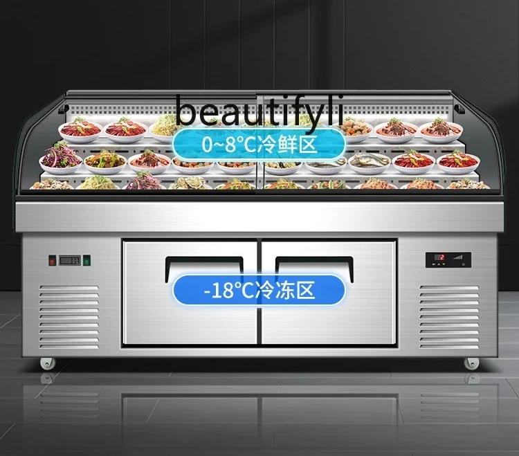 

Three-Tier Display Cabinet Ordering Cabinet Refrigerated Freezer Integrated Air-Cooled Fresh-Keeping Commercial Ice Counter