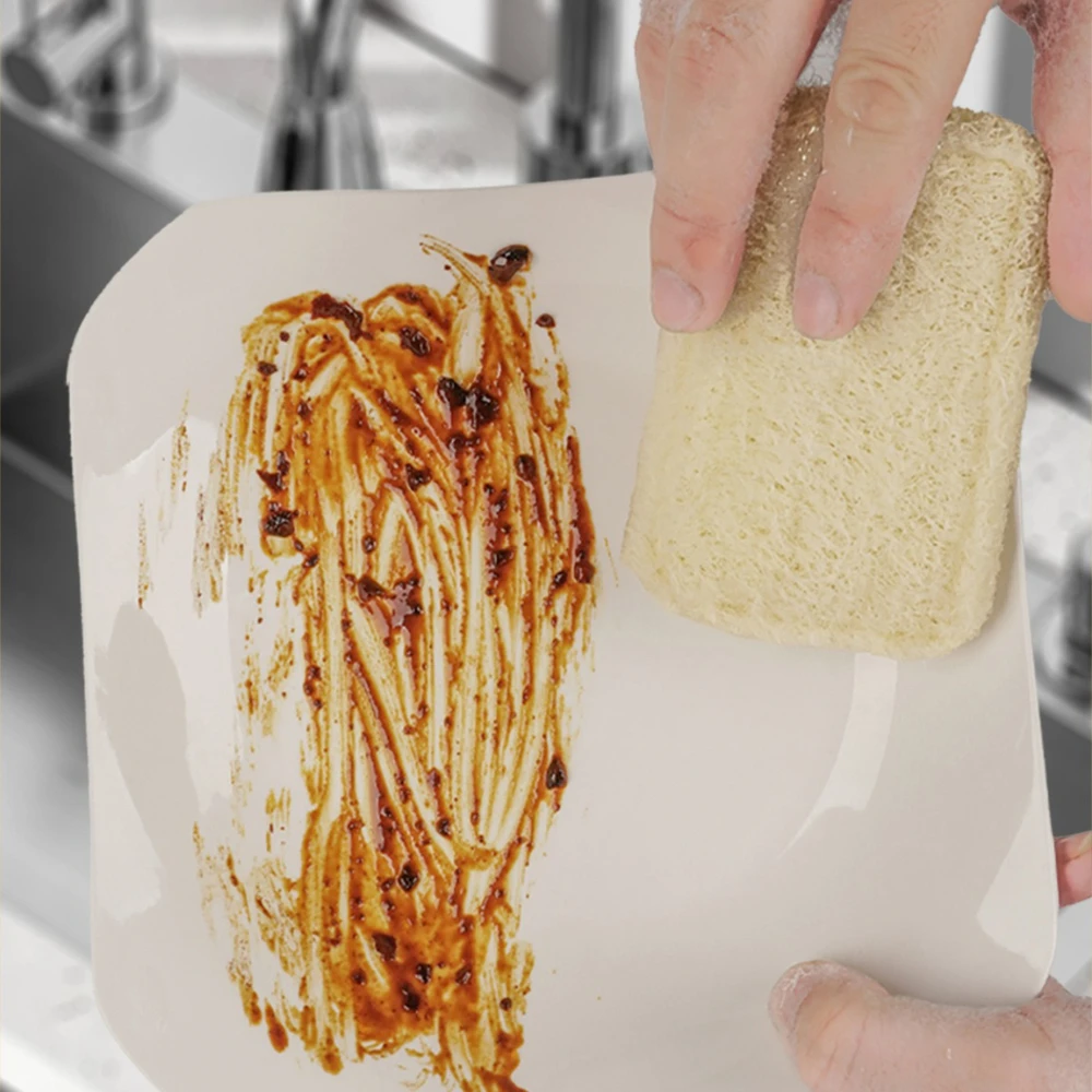 3 Buah Spons Pencuci Piring Alami Loofah Serbaguna 100% Biodegradable Komposabel Bantalan Penggosok Pencuci Piring Tanpa Limbah