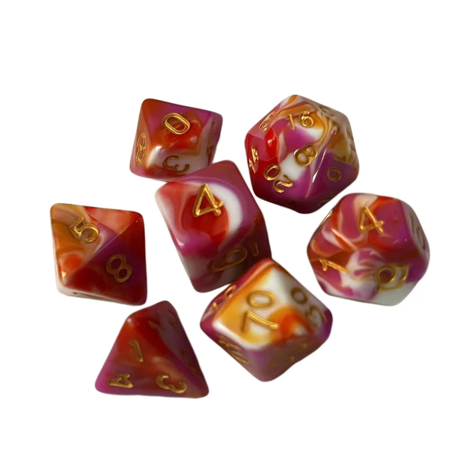 ลูกเต๋าอะคริลิกสำหรับเล่นเกมบนโต๊ะ ลูกเต๋าหลายเหลี่ยมเรียบเนียนสำหรับเล่นเกมกระดานและการ์ด