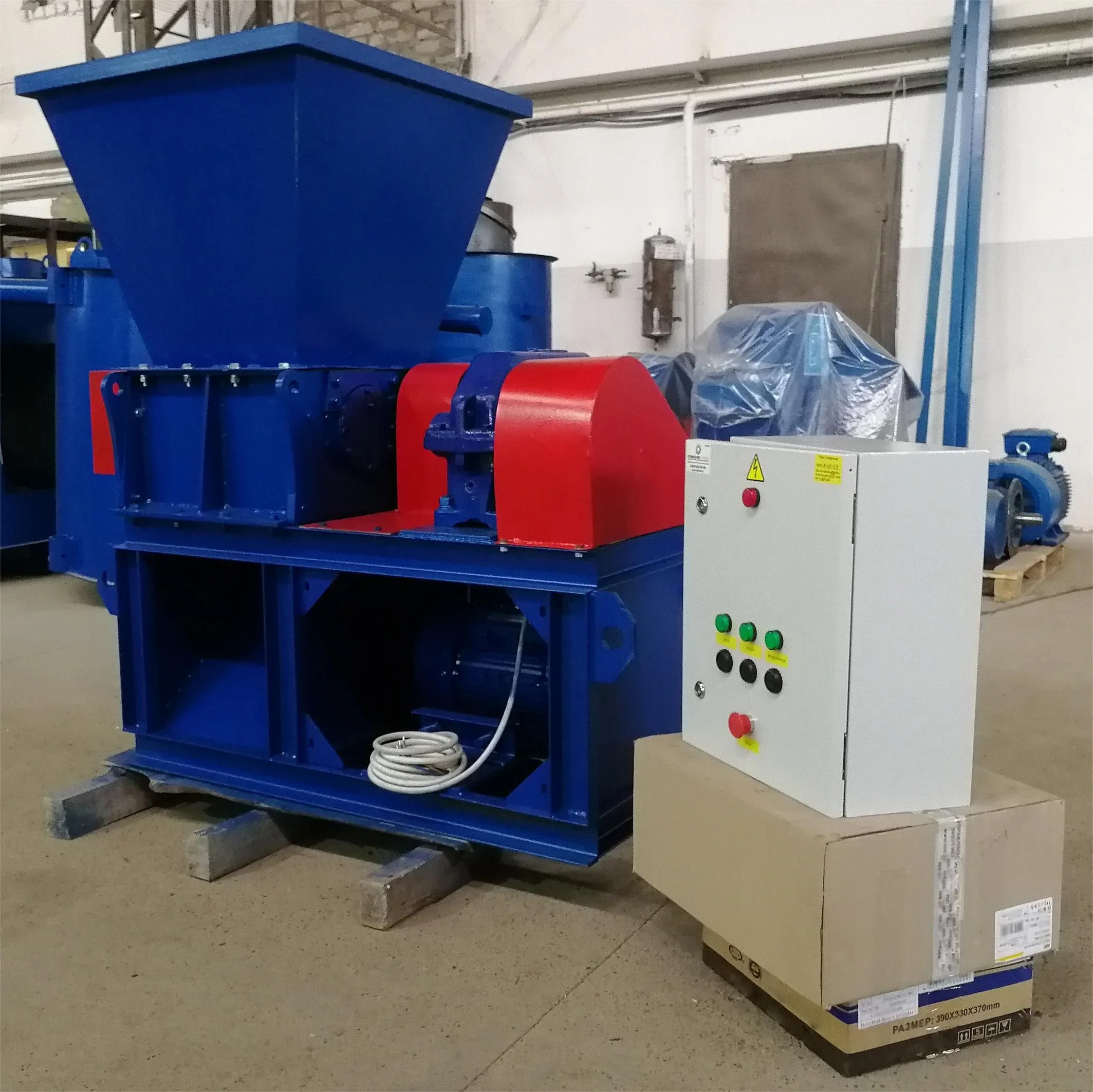 XY-400 Double Shaft Shredder Industrial  Shredder Machine for Waste Cardboard Wood Plastic Scrap Metal Tire