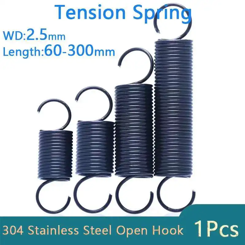 

65MN spring steel Tension Extension Spring Expansion Springs Length Wire Diameter :2.5mm Length :60-300mm 1Pcs