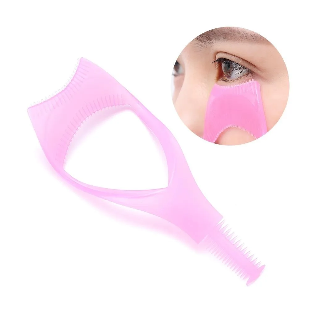 Nuovo assistente per eyeliner Modello di pettine per ciglia 3 in 1 Cristallo Proteggi gli occhi Pennello per trucco Guida cosmetica Mascara Scudo Donna