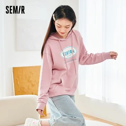 Semir Sweatshirt Women Hooded 2022 Early Autumn New Ladies' Tops Loose Girls Sweet Youthful All-Match Hoodie Tide