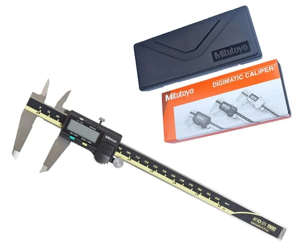 

Mitutoyo Caliper Absolute 500-196-20 Digital Calipers Stainless Steel Inch/Metric 6" 0-150mm Range -0.001" Accuracy 0.0005"