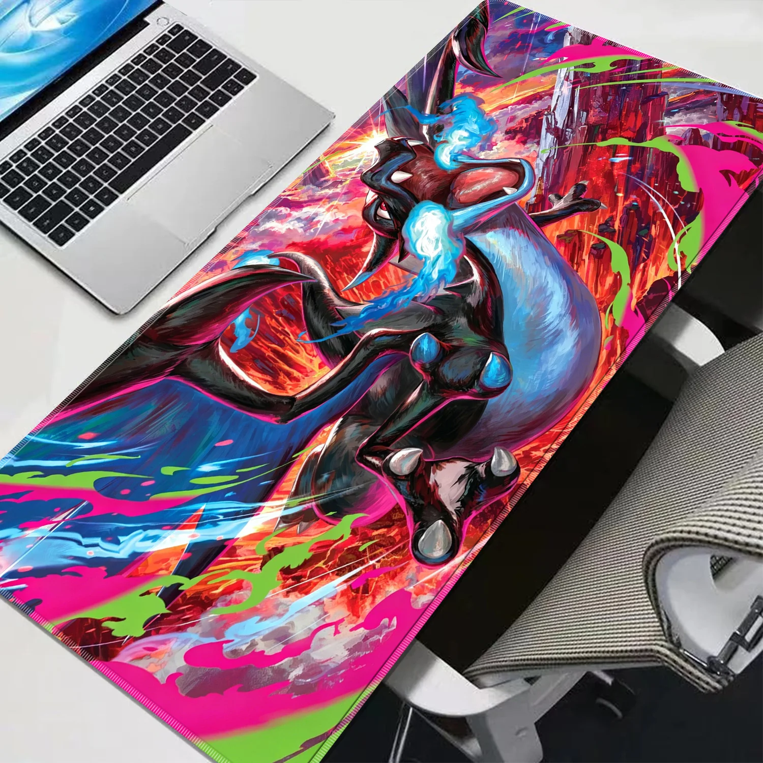 Anime Large Mouse Pad Charizard Desk Mats Gaming Accessories Gamer Computer Office PC Laptop Keyboard Desk Pad Pokemon Mausepad