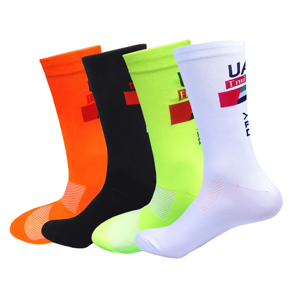 7 Colors New Sports Socks Men Women 2025 UAE Cycling Socks Men Women MTB Road Bike Socks Wear-resistant Anti Slip Football Socks