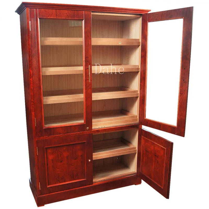 

custom.Large Cigar Box Cabinet with Removable Trays Cigar Humidor Display Show Double Door Humidor Cigar Cabinet