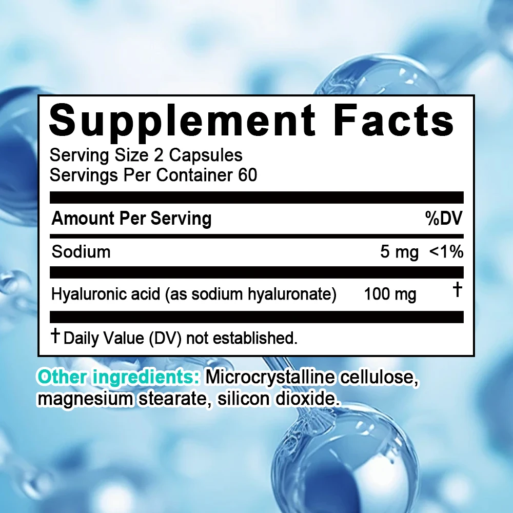 

Powerful Hydrolyzed Collagen Supplement with Hyaluronic Acid Antioxidant Skin Hair Nails Health, 120 Capsules