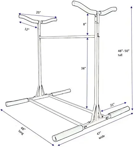 DualFlow3 Tools-Free Double Sided Storage System - Kayak Storage Rack Shelf for 3 Kayaks or 3+ SUP