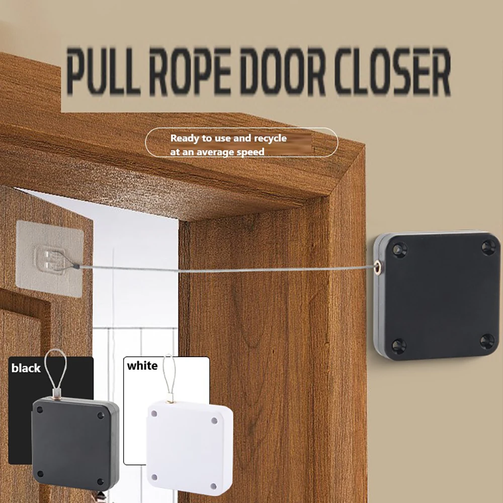 Schwarz-weißer Türschließer, automatischer Sensor, kräftiges Gerät zur Abschaltung von Kordelzug, nicht stanzendes Teleskop-Schiebetür-Schließgerät