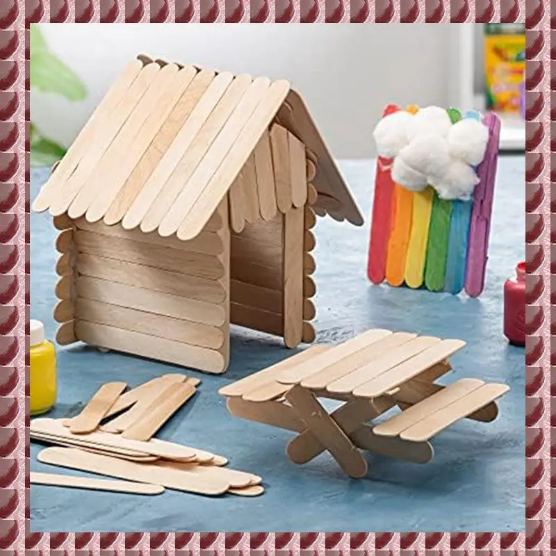 A95G [400 Count] 3.6 Inch Wooden Multi-Purpose Popsicle Sticks, Craft, Ice Cream, Wax, Waxing, Tongue Depressor Wood Sticks