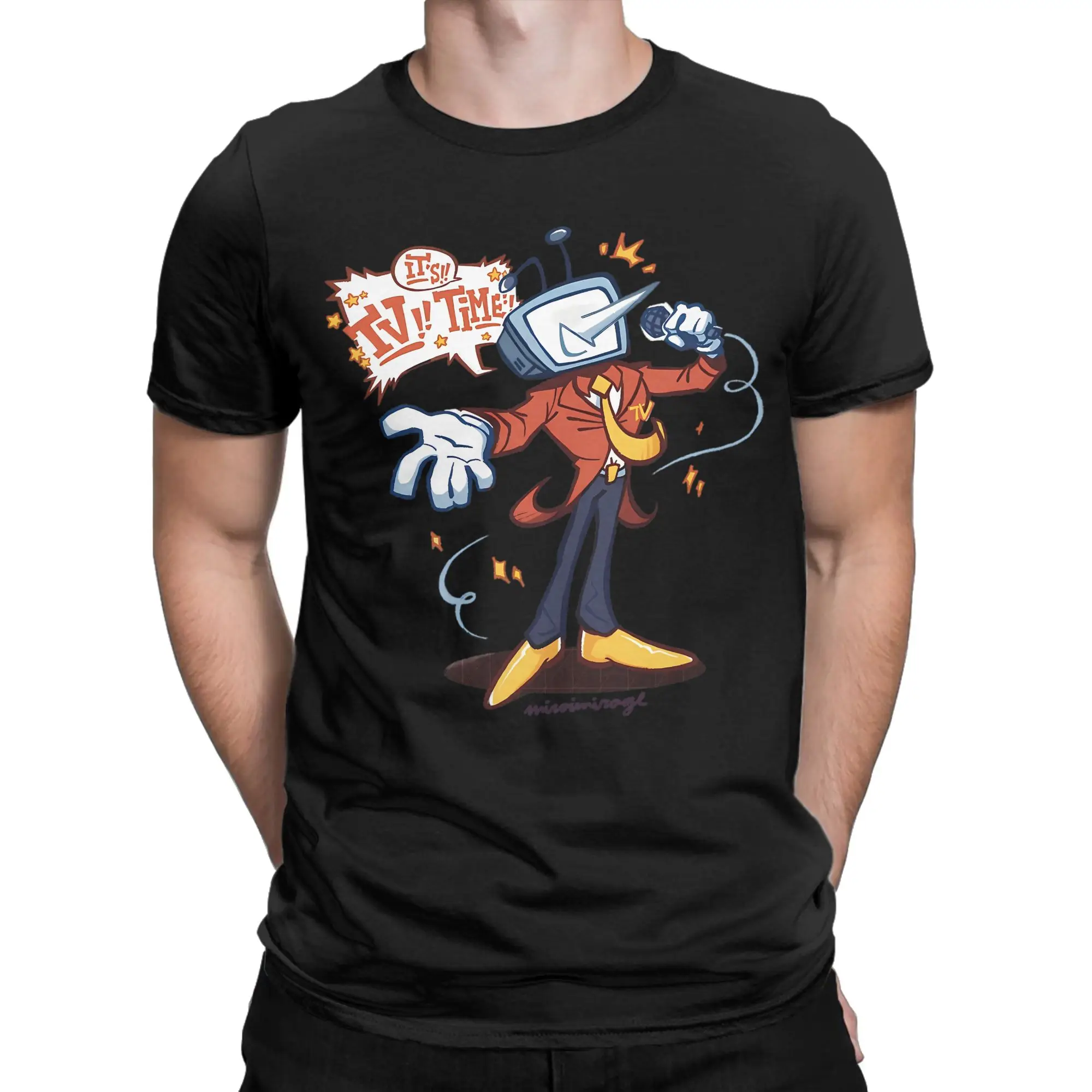 مضحك It's Tv Time السيد Tenna Deltarune تي شيرت للرجال طاقم الرقبة 100% القطن تي شيرت قصير الأكمام تي شيرت ملابس الصيف