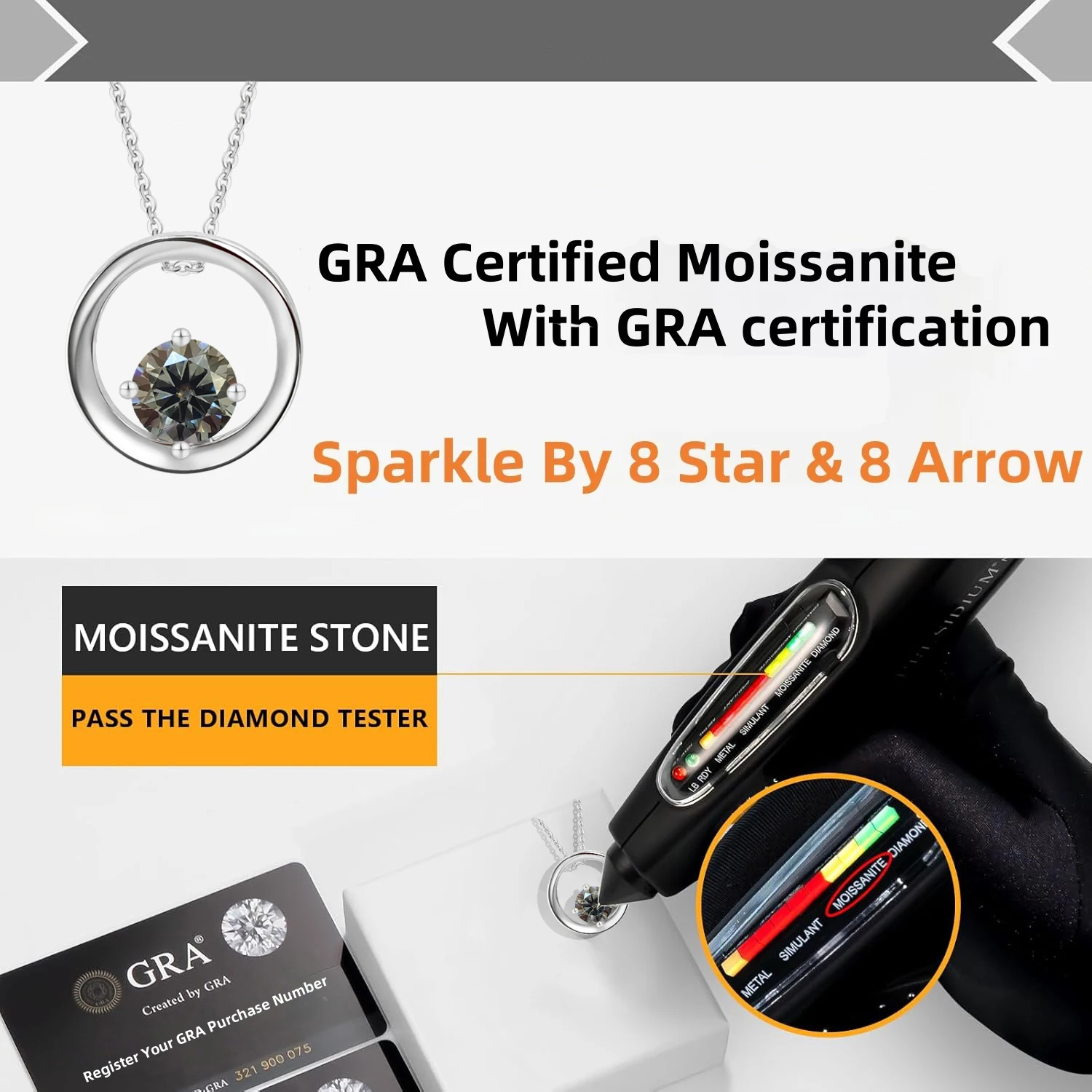 

Рождественский подарок LAMVOICE, украшения для женщин, ювелирные изделия высокого качества, гипоаллергенное ожерелье, ожерелье из муассанита 0,5 карата для женщин