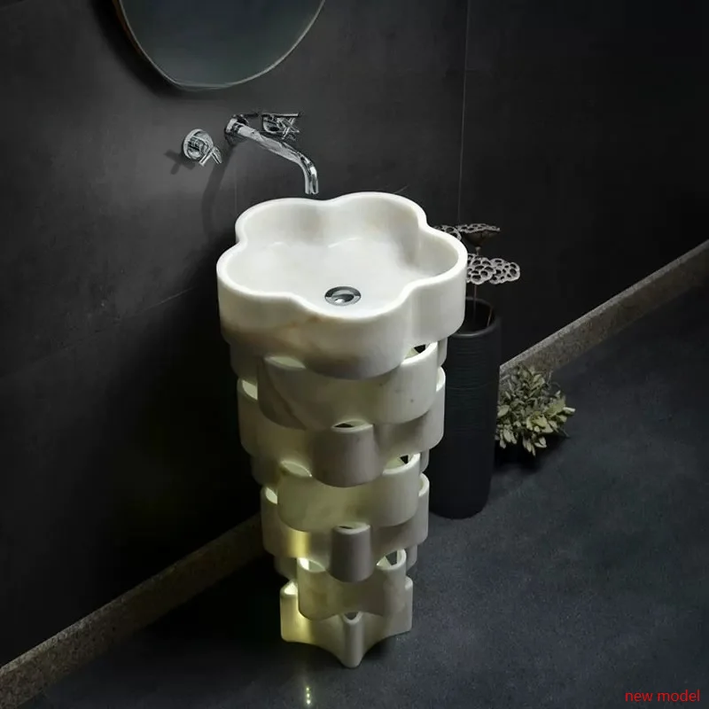 h178Outdoor wash basin, courtyard, integrated floor-to-ceiling villa, garden, pool, balcony, bathroom, column-type washbasin