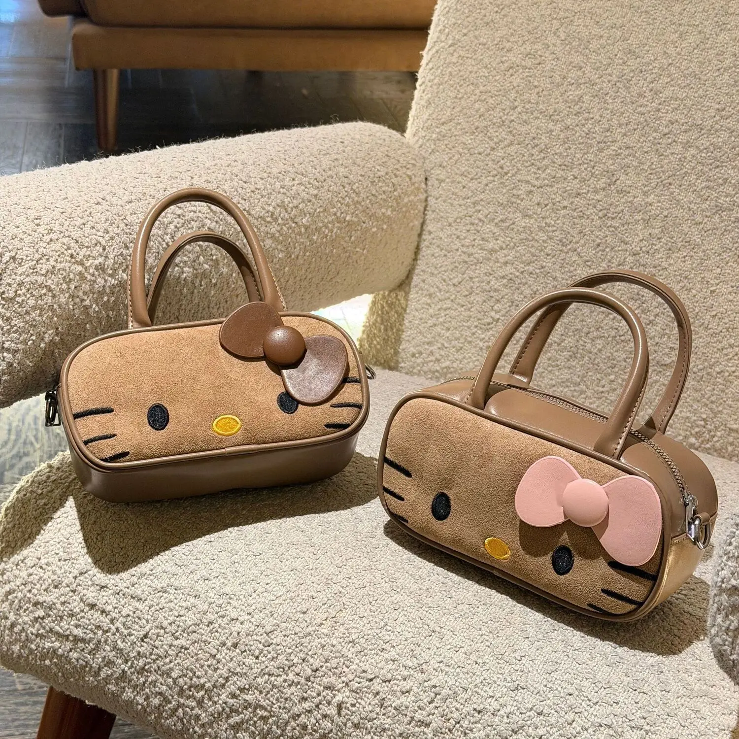 

Сумки Hello Kitty в стиле аниме: Милая девичья нишевая сумочка, модная женская ретро-сумка через плечо, универсальная мини-сумка-органайзер, кошелек для монет, подарки