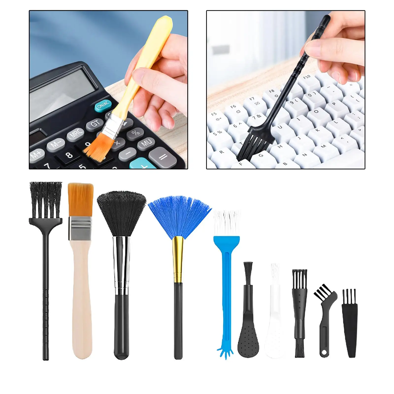 10Pcs Keyboard Brush Anti Static Multipurpose Dust Cleaning for Electronics