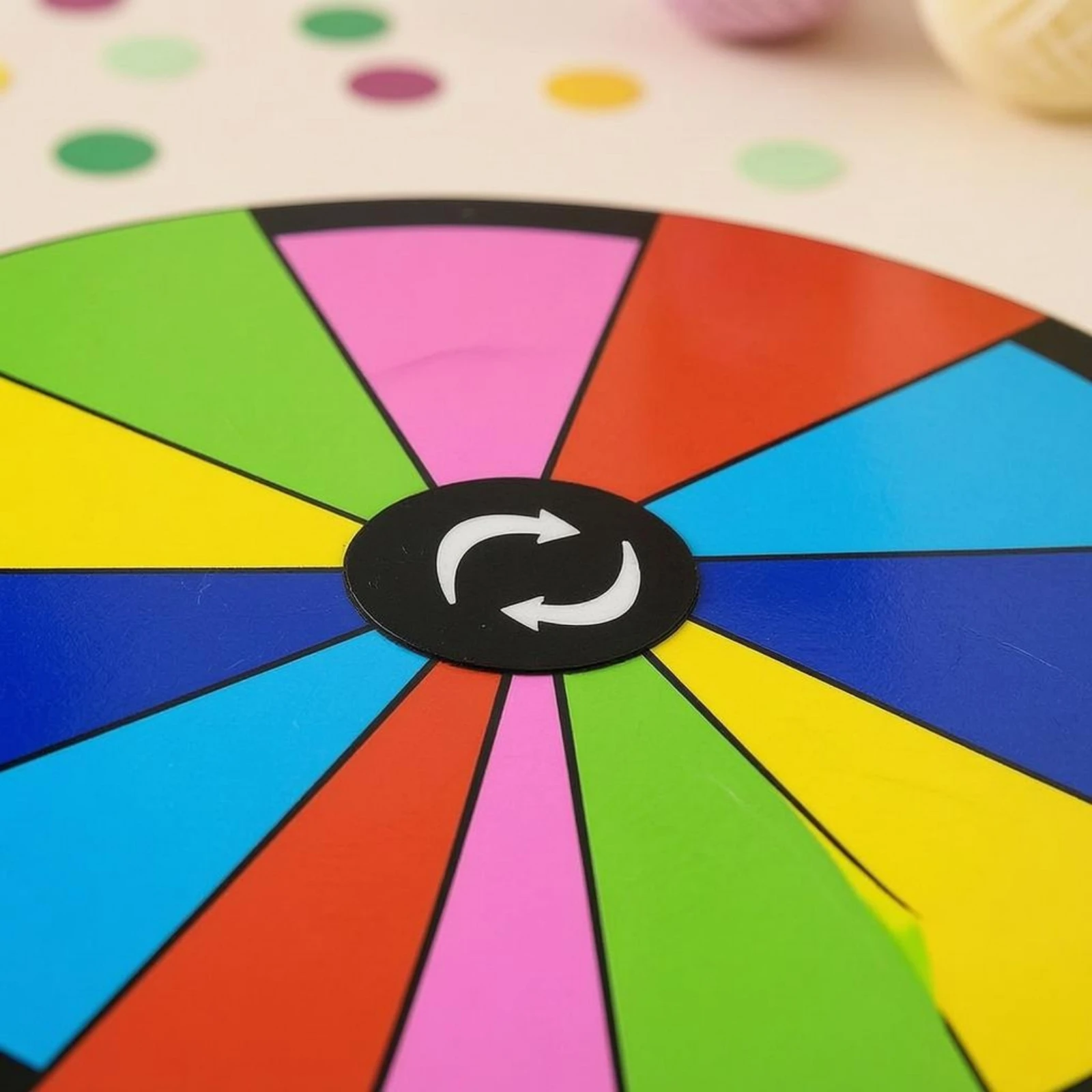 

Tabletop Prize Wheel Colored Wedges Clear Base Prize Wheel