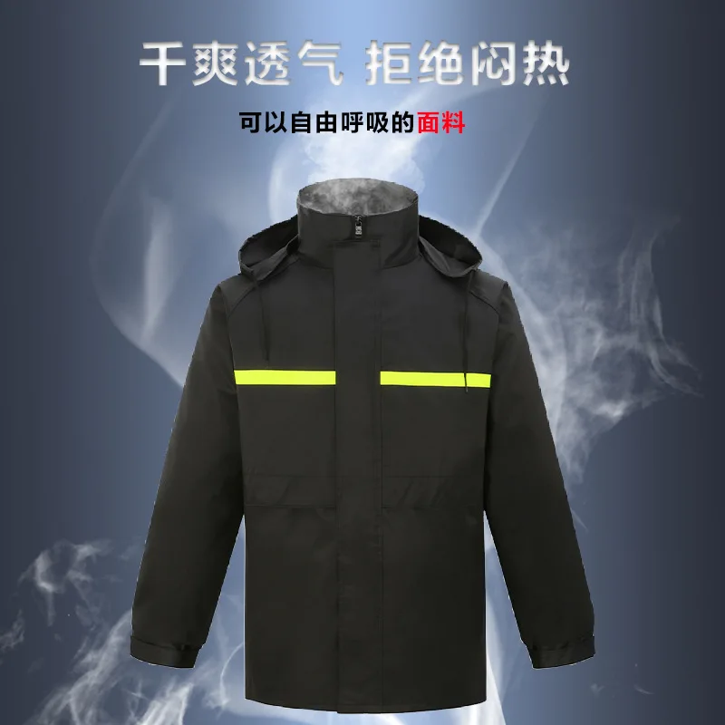 Reflective Raincoat Suit Print Logo For Men Women Outdoor Riding Camping Windproof Waterproof Clothes Road Rescue Coat Top