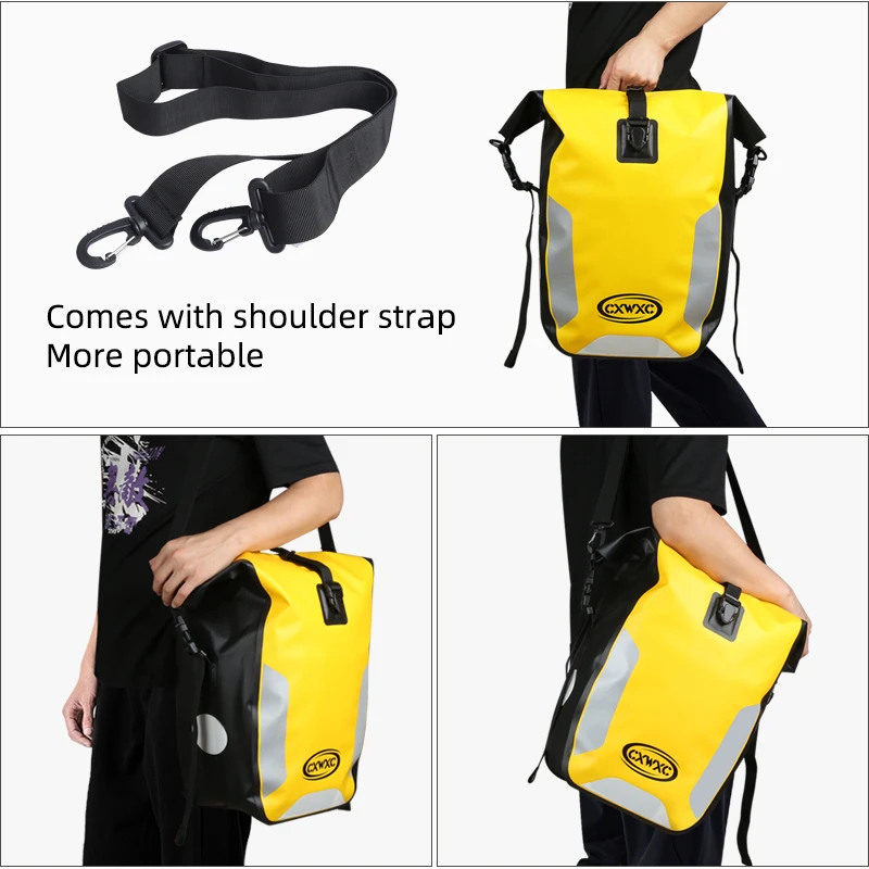 CXWXC  Bicycle bag & Fully Waterproof Large Capacity Bike Pannier Bag Portable Cycling Multifunctional Rear Rack Tail Seat Bag