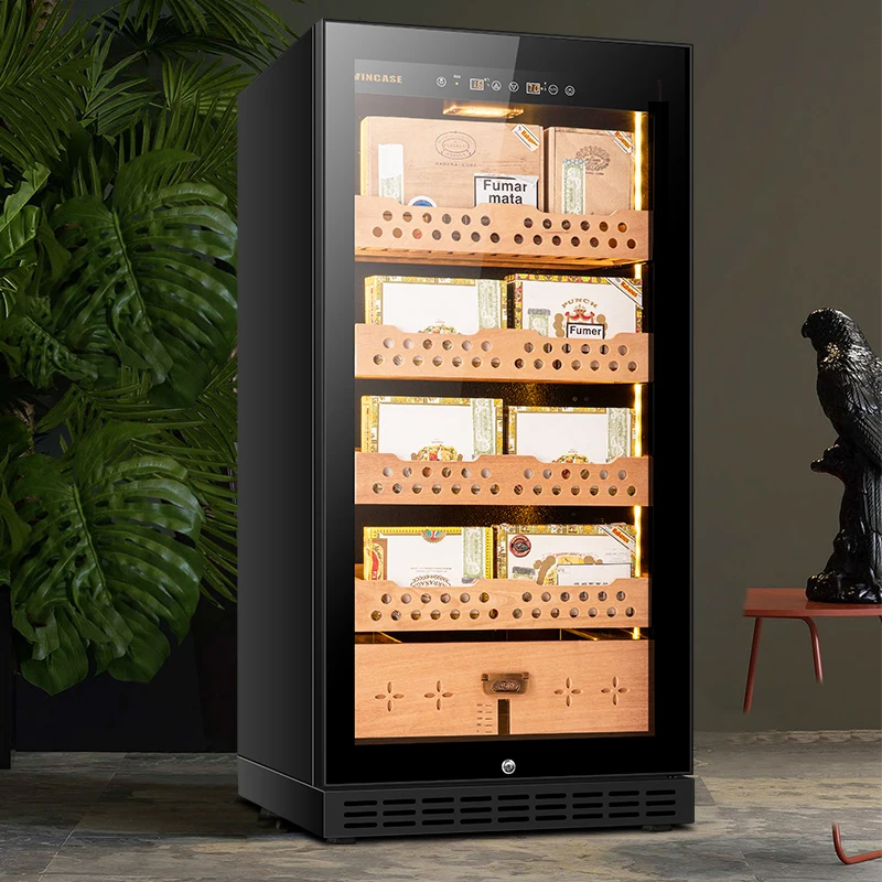 Jiufu Modern Cigar Humidor Compressor Temperature Controlled Small Electric Cigar Humidor Cabinet with Locker