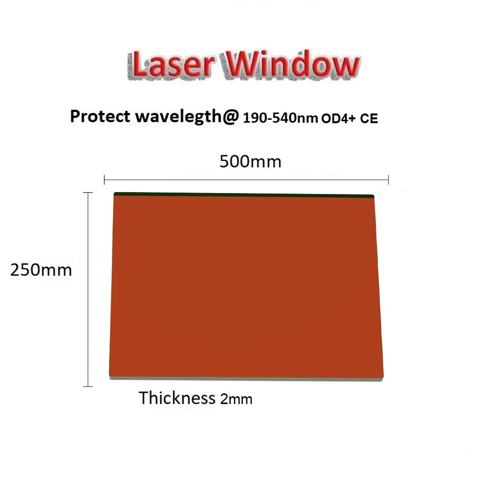 درع عرض الليزر نافذة واقية 532 نانومتر البولي كربونات مستحضرات التجميل النقش بالليزر الصناعي قطع اللحام نوافذ السلامة