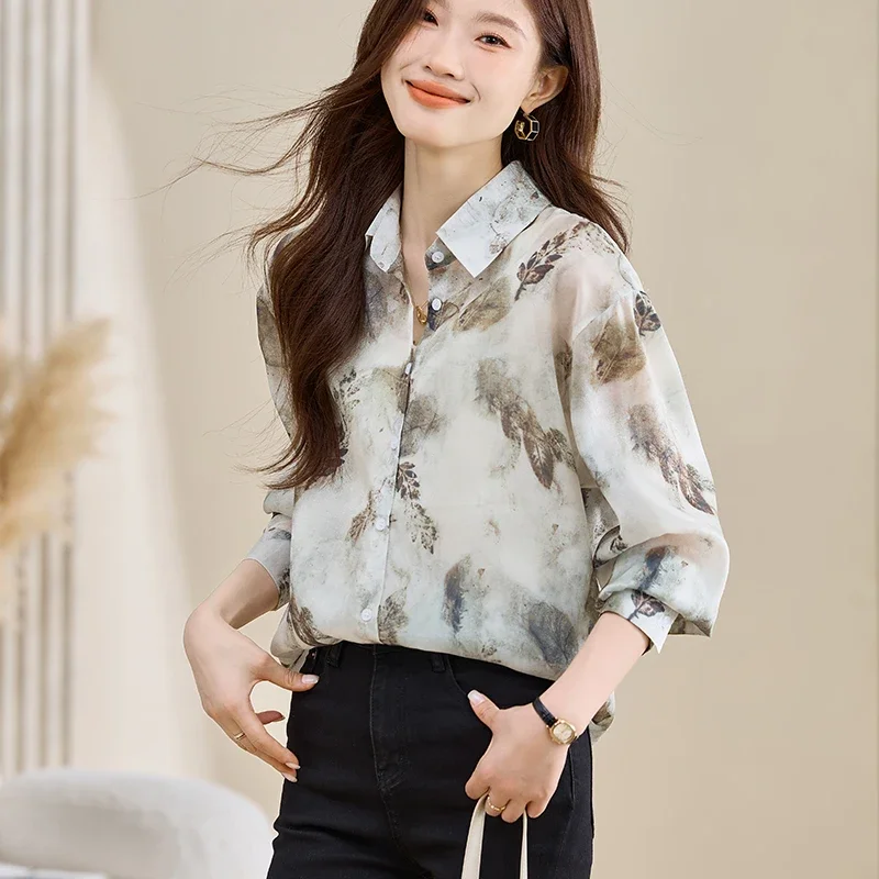 Chic Mode Neue frauen Dünne Lange Hülse Lose Chiffon Hemd Tops Bluse Casual Streetwear Blusa Chifon