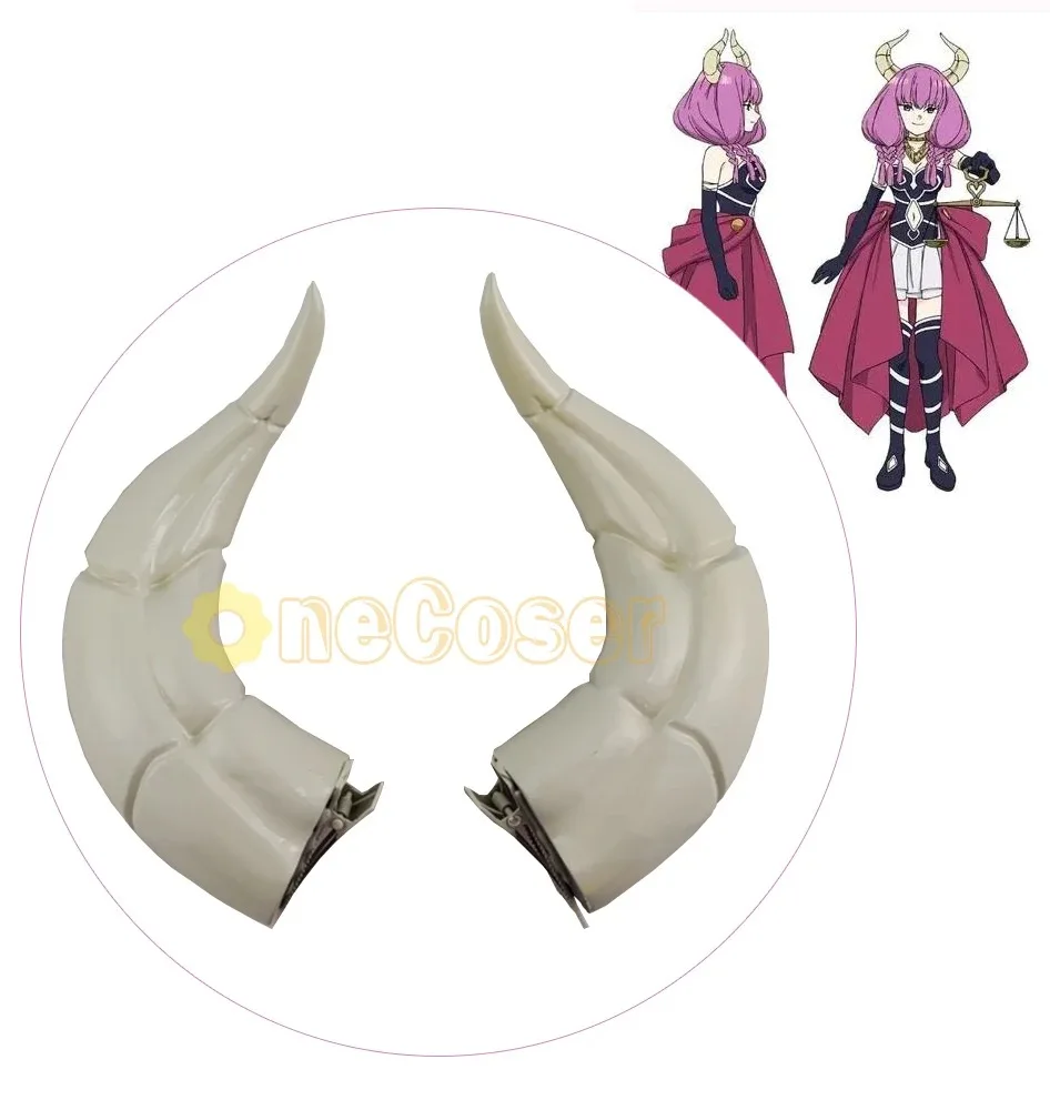 Anime Frieren Beyond Journey's End Aura Cosplay Costume Women Aura the Guillotine Horns Haipins Fiber Hair + Wig Cap Halloween view 2