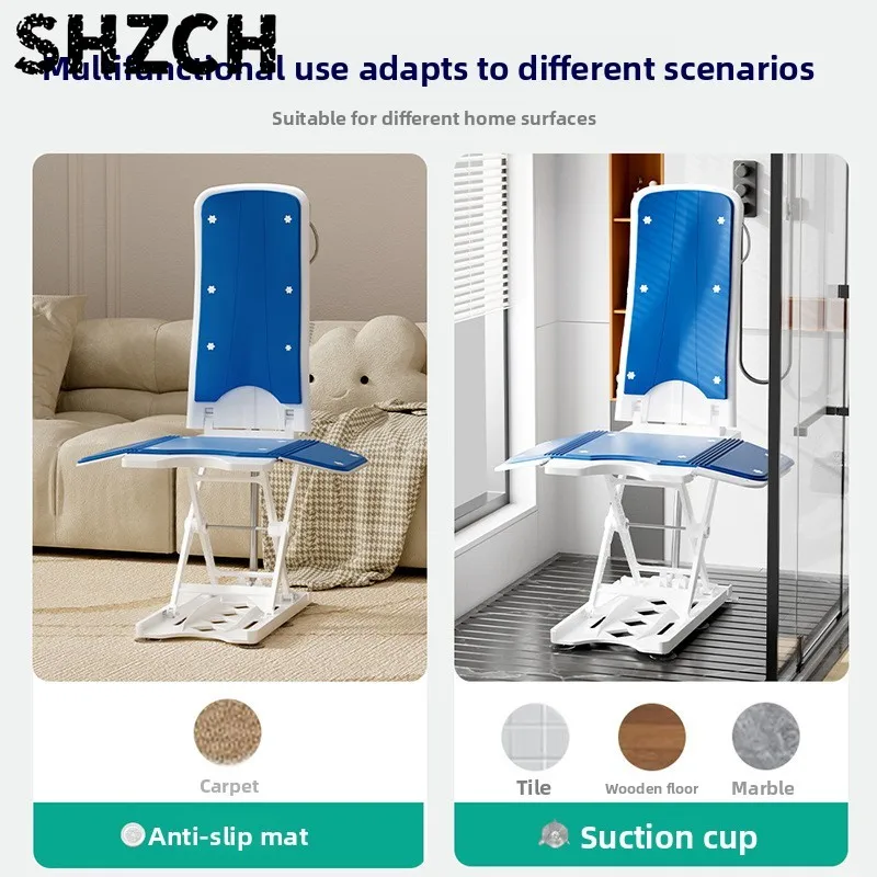 Bath Chair for The Elderly and Pregnant Women Bathroom Liftable Toilet Shower Chair Bath Stool Non-slip