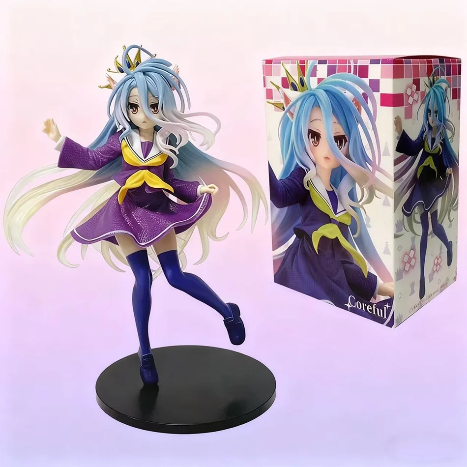 2025 19 سنتيمتر أنيمي NGNL لا لعبة لا حياة الأبيض "الشكل أنيمي بولي كلوريد الفينيل أنيمي عمل أرقام نموذج جمع حلية أنيمي لعبة مجسمة هدية #1