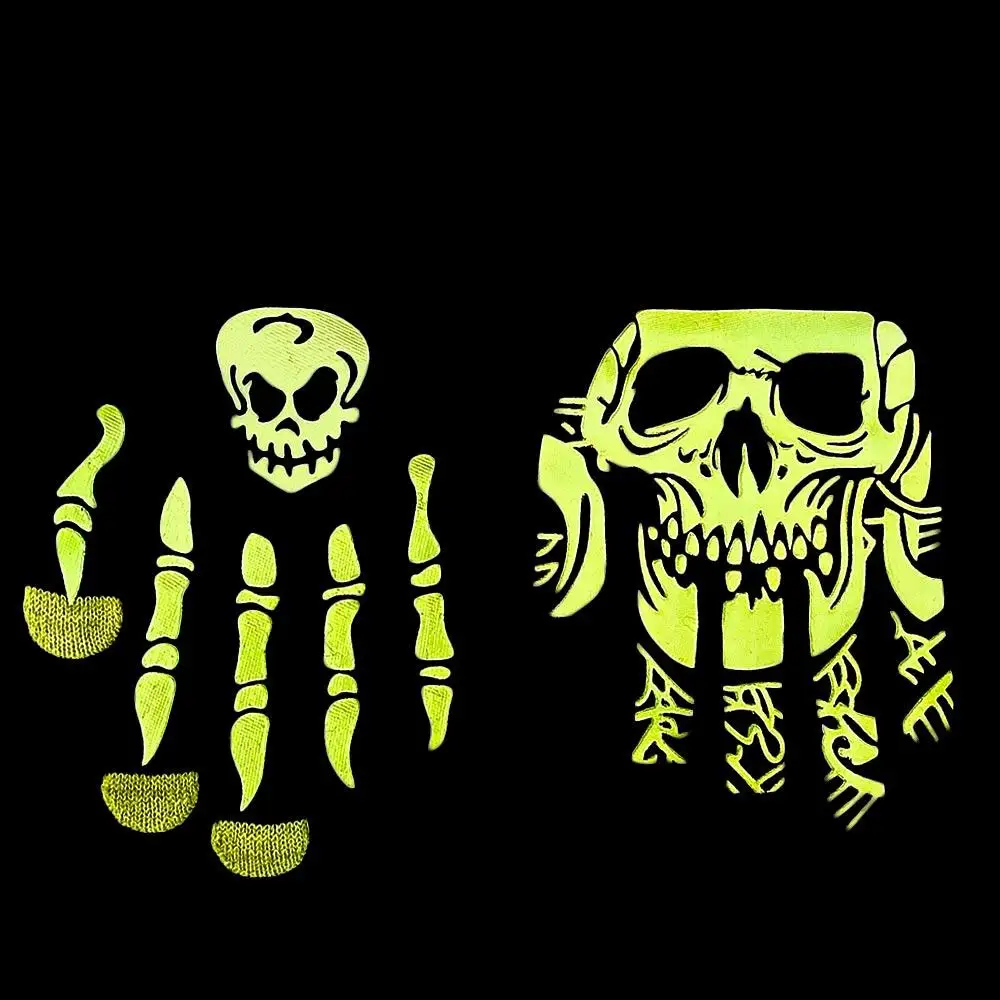 Outdoors Male Skeleton Non Slip Skull Full Finger Gloves Halloween Luminous Mittens Half-finger Gloves Fashion Accessories