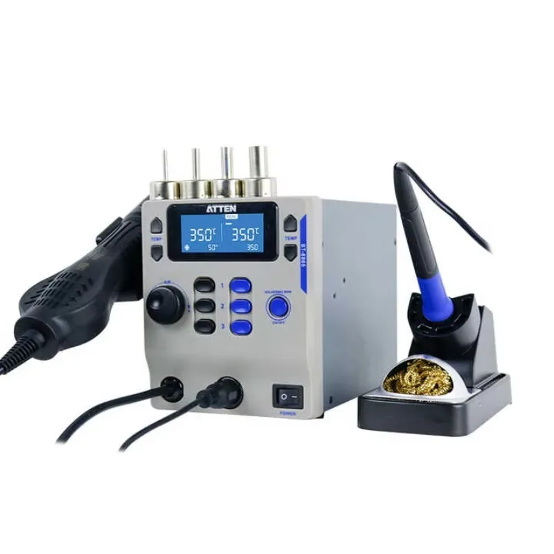 ATTEN ST-8865 2 in 1 Rework Station Constant Temperature Adjustable Temperature Digital Display Soldering Station Hot Air Gu n