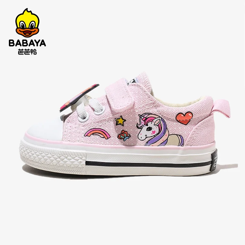 Babaya Baby Canvas Shoes Girls Breathable 1-3 Year Old 2023 Spring New Children Toddler Shoes Baby Girl Cartoon Casual Sneakers