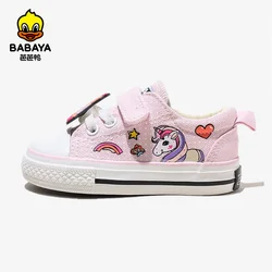 Babaya-zapatos de lona transpirables para bebé, zapatillas informales de dibujos animados para niña de 1 a 3 años, primavera, 2023